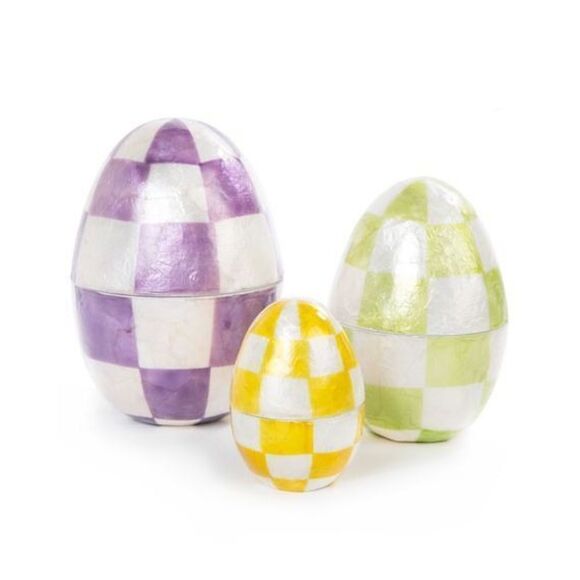 NIB Mackenzie Childs Pastel Nesting Egg - Set of 3 - Picture 2 of 4